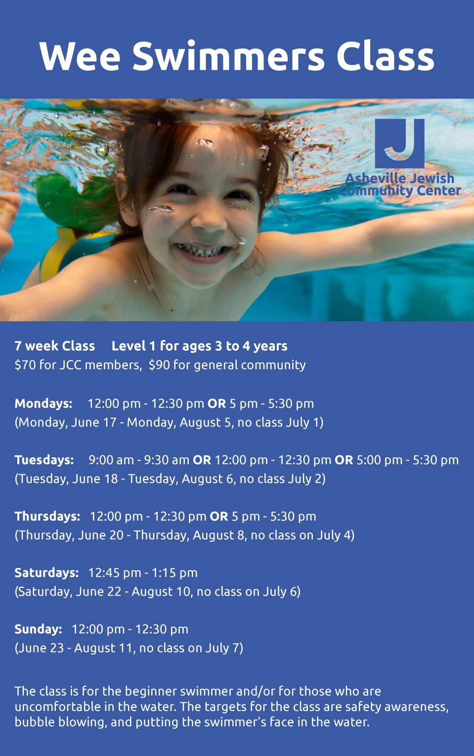 weeswimmersclassLEVEL1infopage Asheville JCC